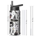 thumbnail image 3 of Halloween Tumbler 18oz with Straw and Lid – Stainless Steel Insulated Travel Coffee Cup – Cute Ghost Pumpkin Witch Design – Gift for Women Men, 3 of 6