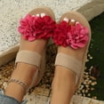 thumbnail image 4 of Mostsola Sandals for Women Casual Open Toe Flower Wedges Heels Summer Dressy Slip on Beach Shoes, 4 of 8