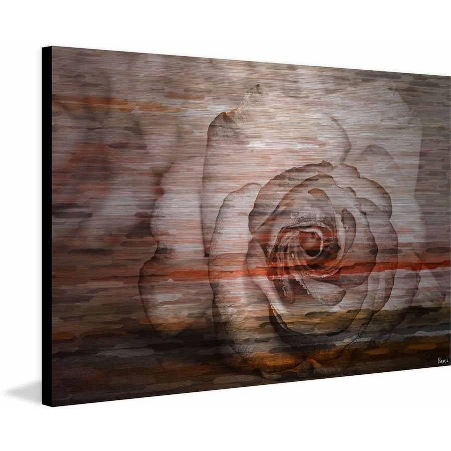 Parvez Taj  'Sleeping Rose' Painting Print on Brushed Aluminum 18 x 12