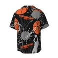 thumbnail image 6 of PAYOHTO Basketball Game Pattern Mens Hawaiian Casual Short-sleeved Shirt Tropical Summer Beach Button Down Shirts, 6 of 7