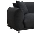 thumbnail image 4 of Miekor Furniture Oversized Loveseat Sofa for Living Room, Sherpa Sofa with Metal Legs, 3 Seater Sofa, Solid Wood Frame Couch with 2 Pillows, for Apartment Office Living Room - Black B3A488, 4 of 8