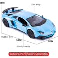 thumbnail image 4 of 1/36 Scale Diecast Car, Kids Zinc Alloy Toy Car, Pull-Back Toy Car, Gift Blue, 4 of 5