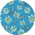 thumbnail image 1 of Ahgly Company Indoor Round Patterned Blue Ivy Blue Area Rugs, 5' Round, 1 of 6