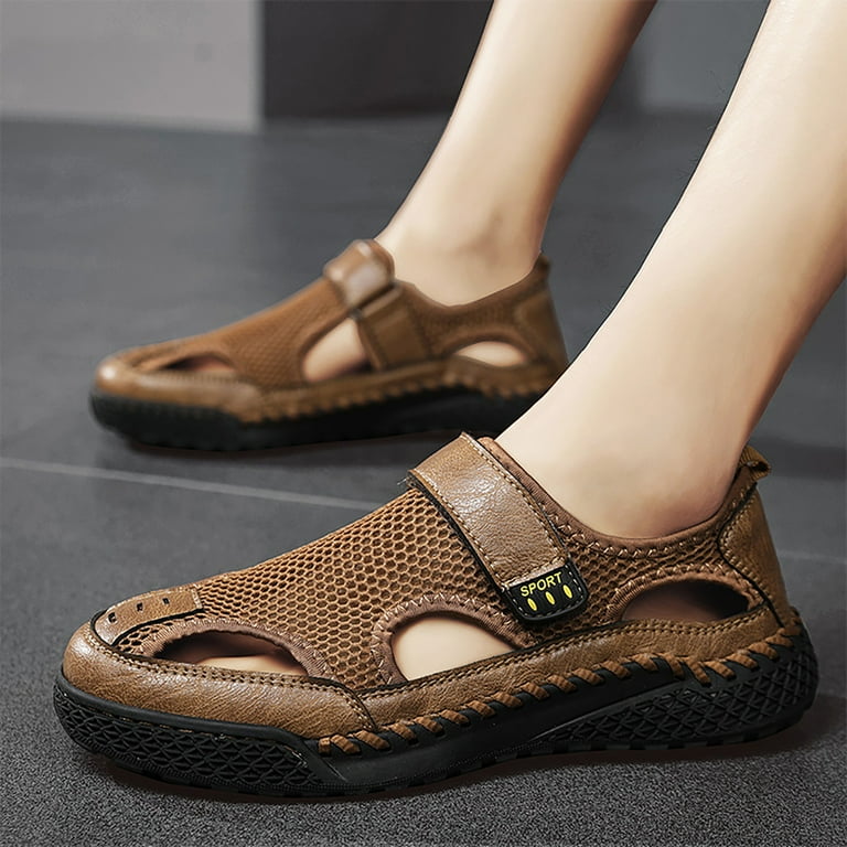 XDDST Brown Wedding Sandals for Man Men's New Summer Breathable