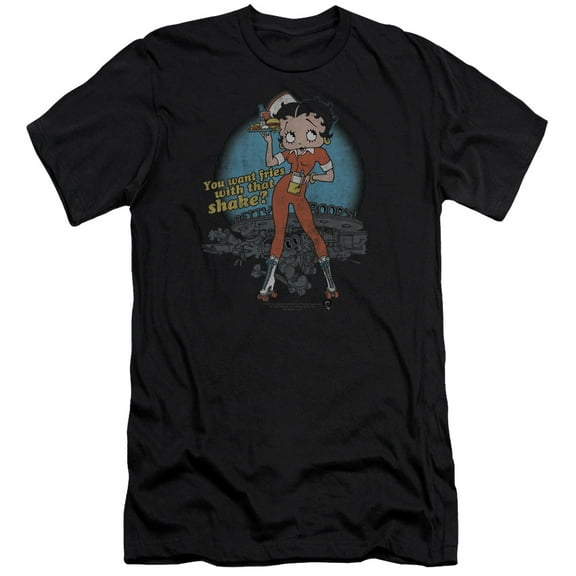 Betty Boop - Fries With That - Premium Slim Fit Short Sleeve Shirt - Small