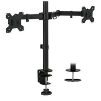 Mount-It! Adjustable Height Dual Desk Full-Motion Monitor Mount