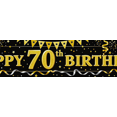thumbnail image 3 of Glittery Golden Happy 70th Birthday Banner with Balloons Streamers and Stars Background Decoration for Birthday Party Celebrations Photography Props Party Supplies, 3 of 7