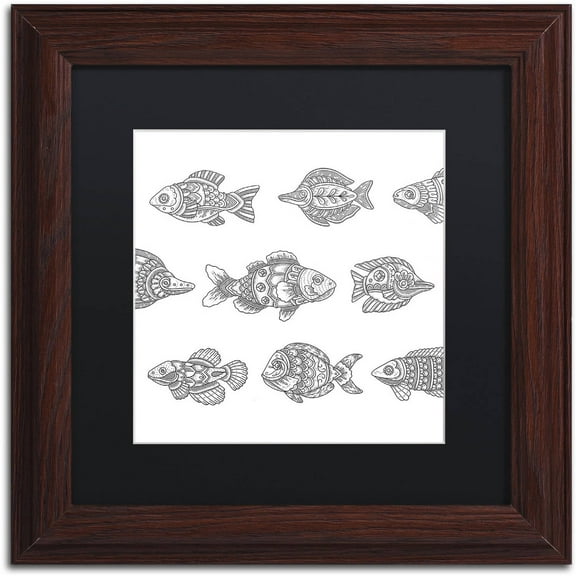 Trademark Fine Art "Spirit Animals 1" Canvas Art by Filippo Cardu, Black Matte, Wood Frame