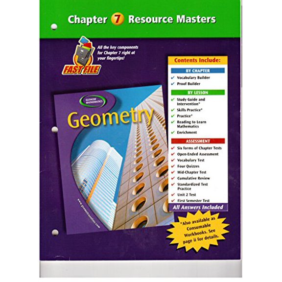 Pre-Owned Geometry, Chapter 7 Resource Master, 9780078601842, 0078601843, Hardcover,