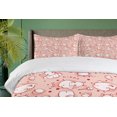 thumbnail image 4 of Ambesonne Hippo Duvet Cover Sets, Hippo Pattern, 2-Queen, White Coral Red, 4 of 7
