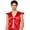 Red, variant on Men's Glossy Satin Arab Prince Vest Sleeveless Tie-Front Waistcoat Blue XXL
