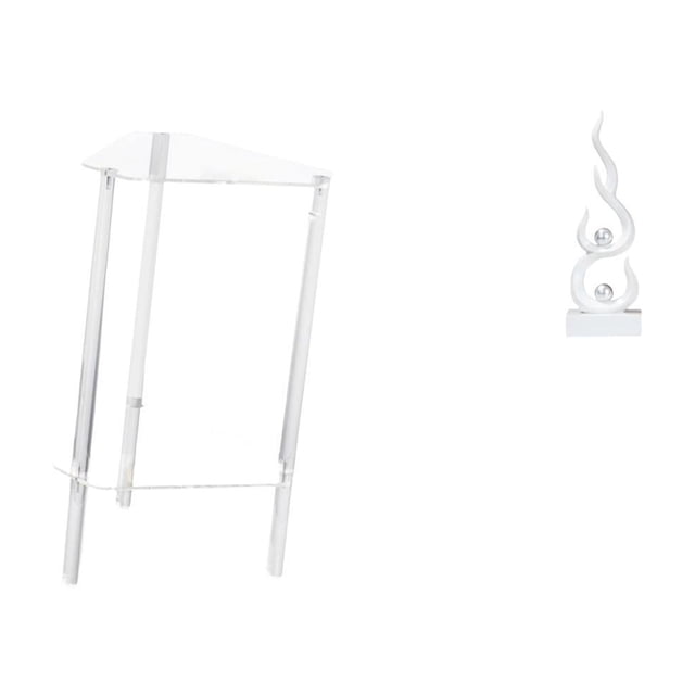 Mesita de noche,Mesa auxiliar de acrílico transparente,mesa auxiliar transparente de 2 niveles,Escultura abstracta de fuego,Estatua de arte abstracto,adorno decorativo para el hogar,Escultura