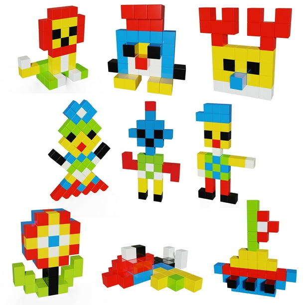 PicassoTiles 60 Piece Magnetic Puzzle Cubes