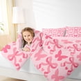 thumbnail image 3 of Erosebridal Cute Pink Twin Comforter Sets for Girls, Butterfly Bow-Tie Bedding Set, Pink Reversible, 1 Comforter and 1 Pillowcase, 3 of 6