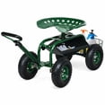 thumbnail image 2 of GVN Heavy Duty Garden Cart with Tool Tray and 360 Swivel Seat, Lawn & Garden Utility Cart/Beach Wagon, 2 of 8