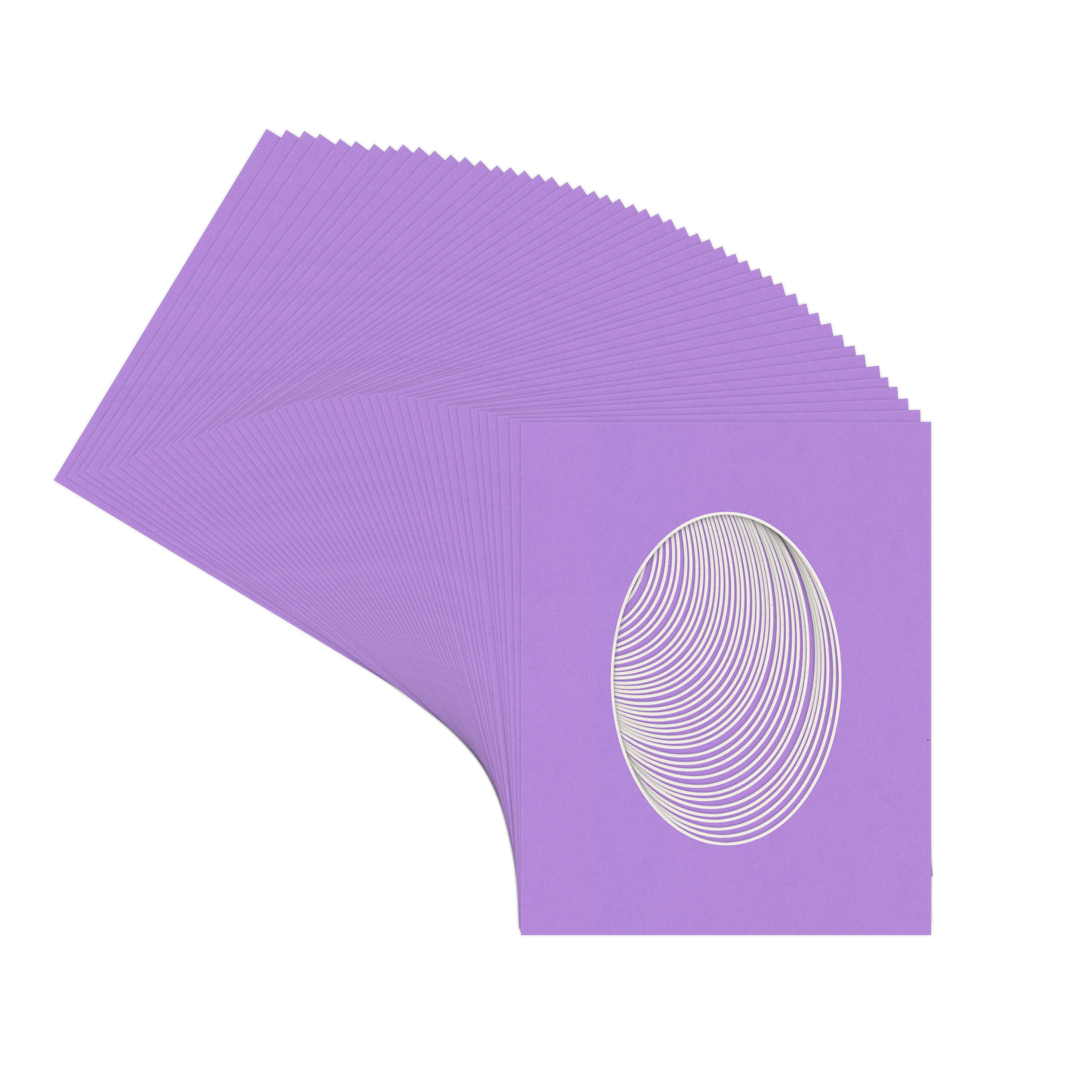 Pansy Purple Picture Frame Mat for 18x24 Frames - Oval Opening for 15x19 Photos - 50 Mats