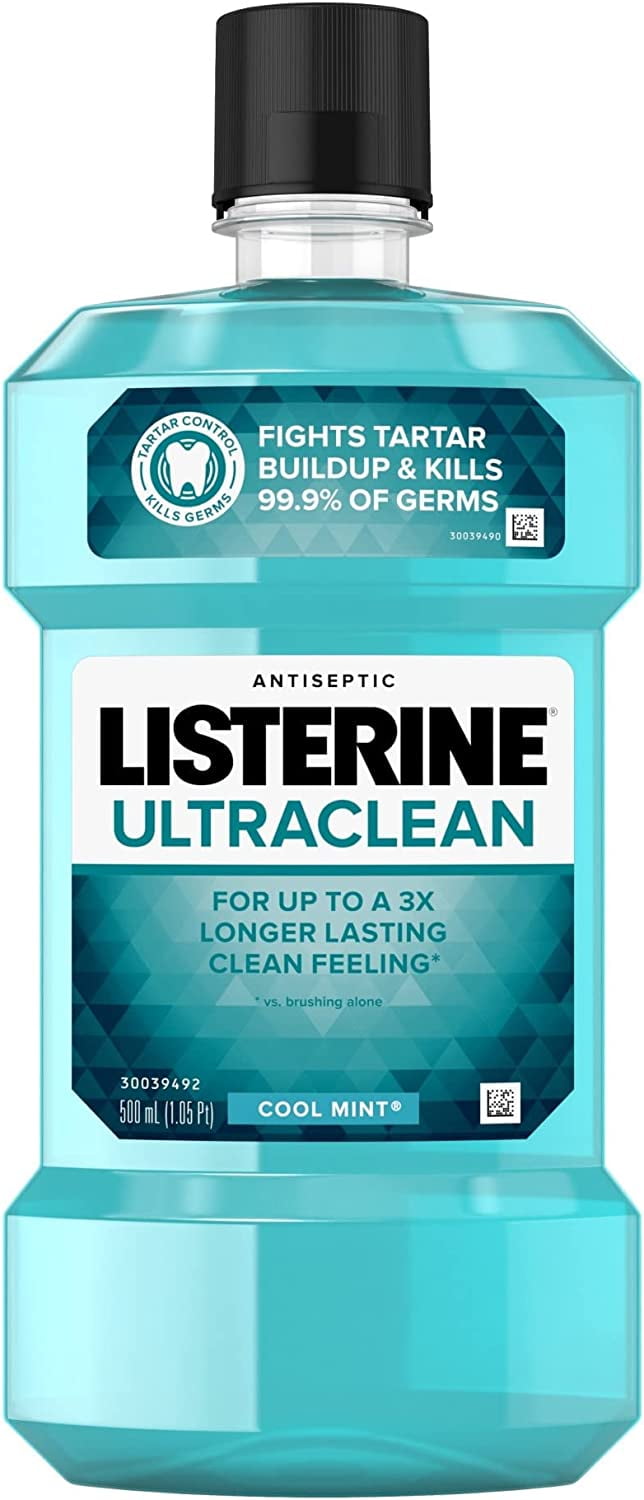 Listerine Ultraclean Antiseptic Mouthwash for Gingivitis, Plaque