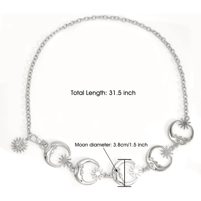 Kids Metal Waist Chain Belt, Shiny Adjustable Chain Waist 