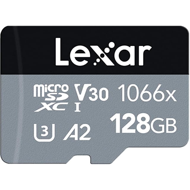 Tarjeta MicroSDXC UHS-I (1066 x 128 GB, adaptador SD, serie PLATA, hasta 160 MB/s, lectura, para cámaras de acción, drones, smartphones y tabletas de gama alta Pamolo Rápido