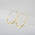 thumbnail image 6 of Lightweight Teardrop Hoop Earrings for Women - 14k Gold/White Gold Plated Large Oval Pull Through Hoop Earrings High Polished Statement Jewelry Gift for Women, 6 of 12