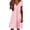 Pink, variant on Lenpel Womens Summer Boho Dresses Fashion Eyelet V Neck Short Sleeve Knee Length Sundresses Casual Loose Dresses