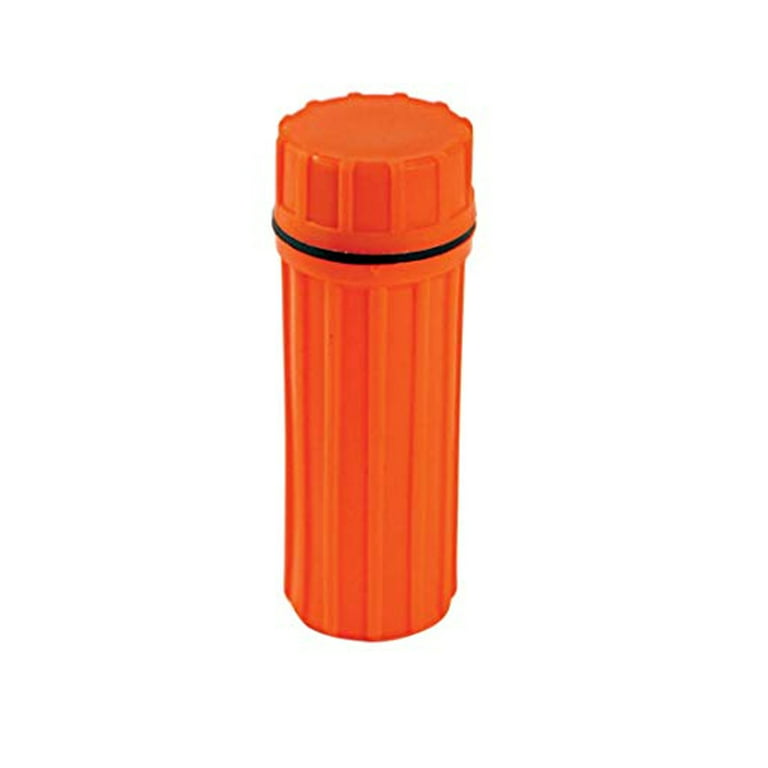 1 Survival Waterproof Match Container 3 in 1 Emergency Case Striker Flint Tool, Orange