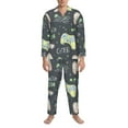 thumbnail image 3 of Haiem Gamers Pattern Men’s Long-sleeve Sleepwear,Sleepwear Set,2-piece Loungewear Set,Soft PJs Comfy Nightwear with Pockets-XX-Large, 3 of 7