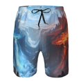thumbnail image 3 of Fuzoiu Red And Blue Fire Mountains Print Men's Beach Shorts,Men's Swim Trunks,Quick Dry Board Shorts with Pockets,Men's Bathing Suits for Surfing, Running, and Casual Wear-Small, 3 of 6