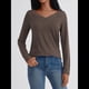 thumbnail image 4 of Camisetas con Cuello en V para Mujer, Blusas de Encaje de Larga, Holgadas, Elegantes e Informales, para Otoño e Invierno, A . Color Café L, 4 of 8