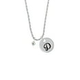 thumbnail image 2 of Delight Jewelry Silvertone Mini December - Teal Crystal Heart Silvertone Script Initial Disc - D - Charm Necklace, 20"+3", 2 of 4