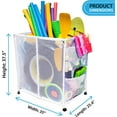 thumbnail image 3 of Essentially Yours Pool Floats, Balls, Toys and Equipment Rolling Mesh Organizer Storage Bin, Large, (35" W x 25.4" L x 37.5" H), White Style 455102, 3 of 8