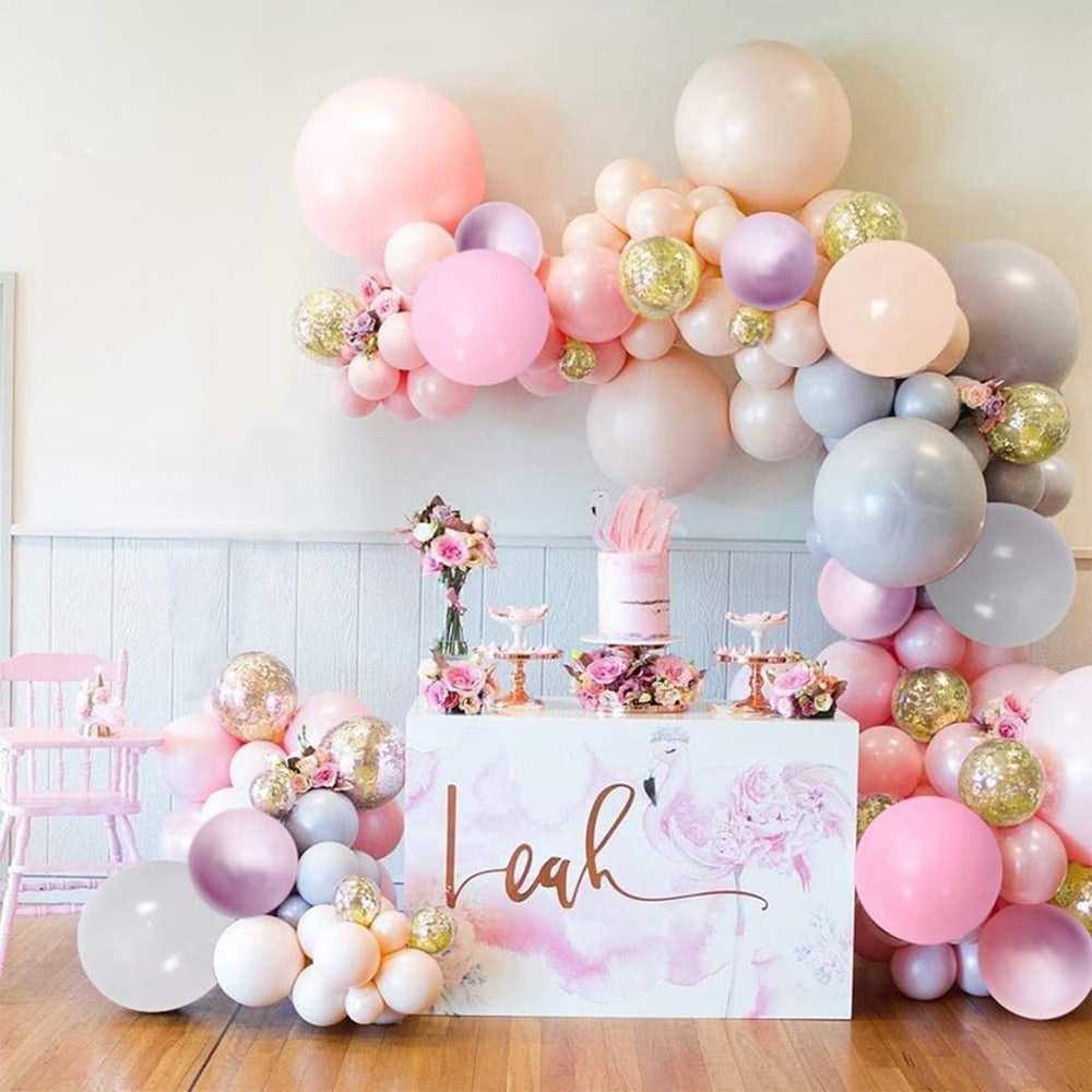 Peach Balloon Arch Garland Kit, 121pcs Wedding Decoration Balloon Set with Peach Pink Latex Balloons Rose Gold Metallic Balloon Balloon Chain for Baby Shower Wedding Birthday