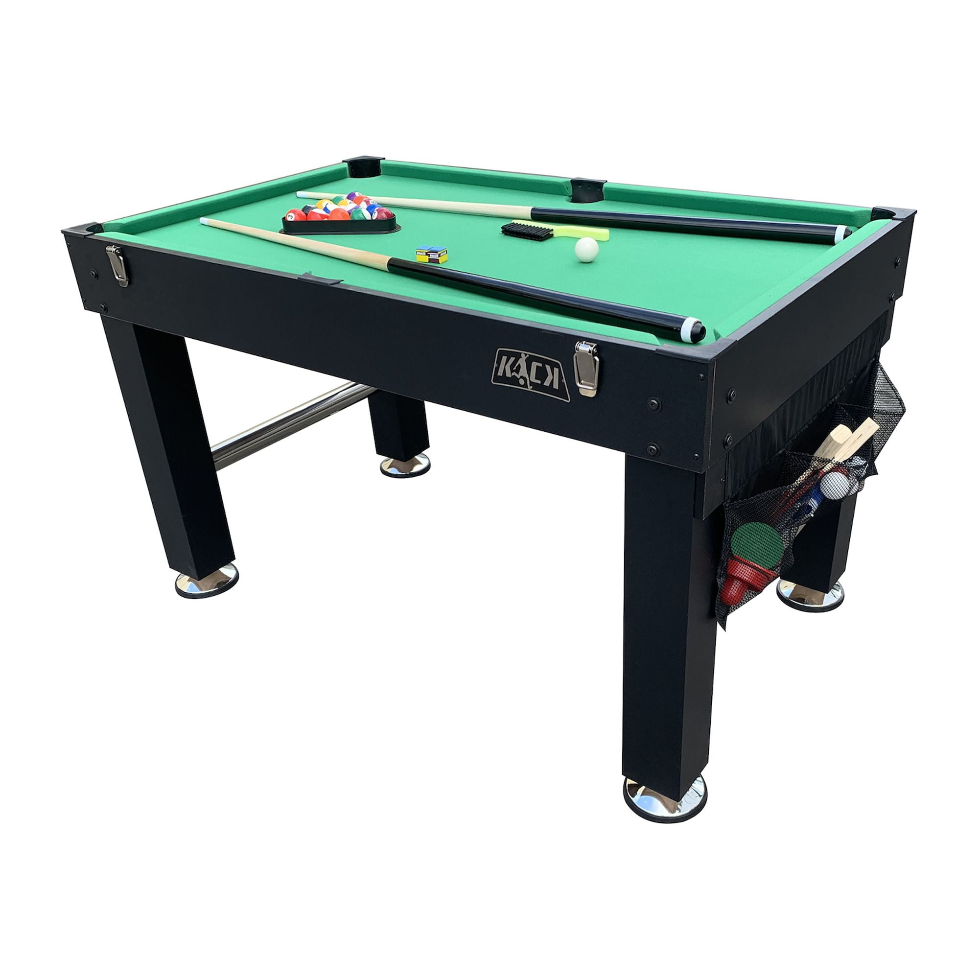 KICK Morpheus 55″ 5 in 1 Multi-Game Table&nbsp;(Black) - Combo Game Table Set - Foosball, Billiards/Pool, Glide Hockey, Table Tennis, and Basketball for Home, Game Room, Friends and Family!