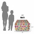 thumbnail image 3 of Colorful Rectangle Pouf, Doodle Style Lively Colored Round Shapes with and Floral Motifs, Under Desk Foot Stool for Living Room Office Ottoman with Cover, 25", Multicolor, by Ambesonne, 3 of 4