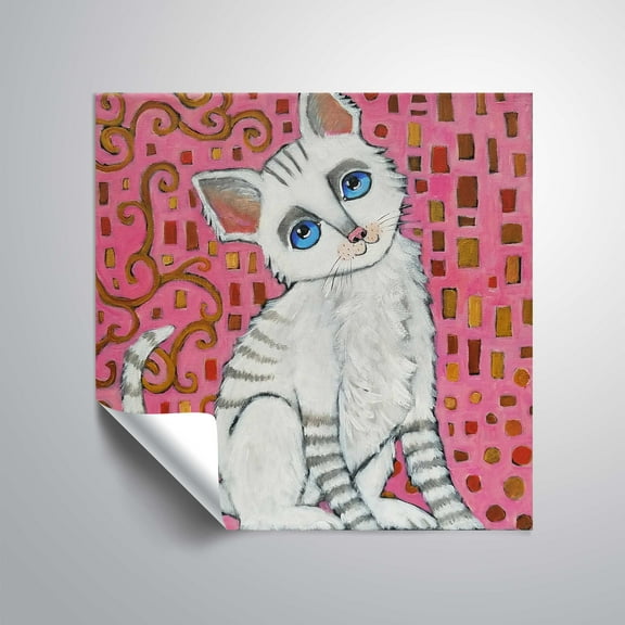 ArtWall Klimt Kitty, Removable Wall Art Mural by Holly Wojahn