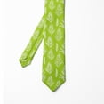 thumbnail image 2 of Men's Tie, Fern Herbs with Paint Stains, 3.7", Lime Green White, by Ambesonne, 2 of 4
