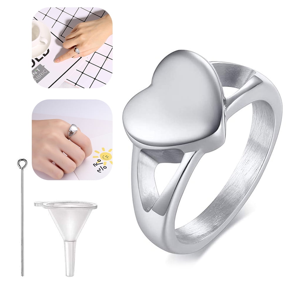 VNOX Stainless Steel Cremation Jewelry for Ashes Holder Cremation Urn Finger Signet Ring Ashes Ring Memorial Jewelry 