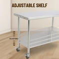 thumbnail image 4 of Yeshouse Mesa de acero inoxidable para preparación y trabajo con protector contra salpicaduras, mesa de cocina resistente con estante inferior ajustable y patas para restaurantes, hogares y hoteles, 4 of 6