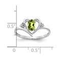 thumbnail image 3 of 14k White Gold Peridot Diamond Ring - Size 7, 3 of 3