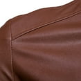 thumbnail image 6 of KeShDi Mens Jackets Lightweight Men's Winter Long-sleeved Leather Motorcycle Jacket Zipper Coat Long Sleeve Hoodless Faux Leather Outwear Jackets Brown 3X, 6 of 7