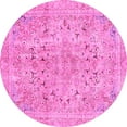 thumbnail image 1 of Ahgly Company Indoor Round Abstract Pink Modern Area Rugs, 3' Round, 1 of 4