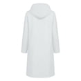 thumbnail image 6 of Staron Women's Long Hooded Waterproof Raincoat Lightweight Windproof Outdoor Travel Jacket with Pockets Adjustable Cuffs Casual Spring Fall Winter Coat White M, 6 of 6