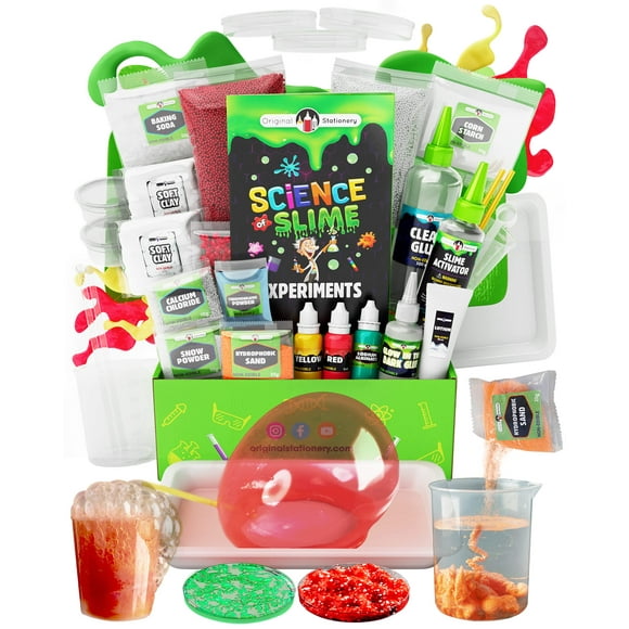 Original Stationery Kit de Slime Science, Kit de Fabrication de Slime Ultime et Kit de Slime Amusant pour Filles 10-12 pour Faire des Expériences Scientifiques pour Enfants comme Oobleck et Slime de Noël, Artisanat de Noël pour Enfants