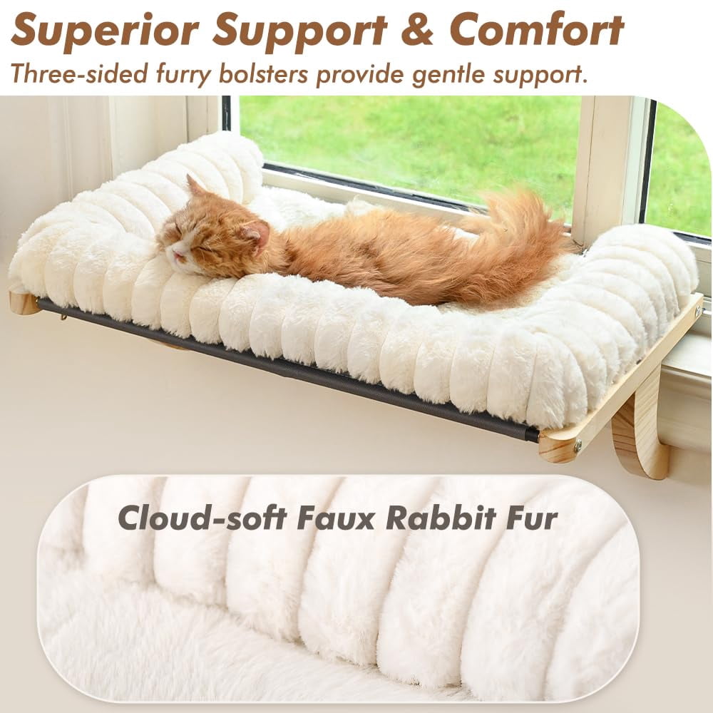 Cat Window Sill Perch White Medium(21.7''x15'')