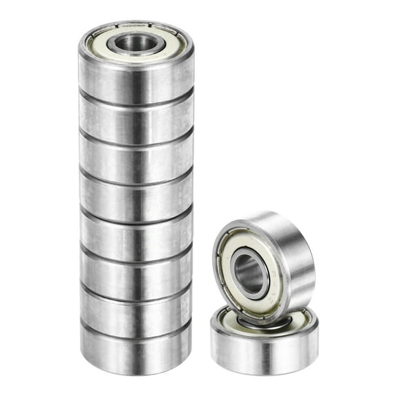 10pack R4AZZ 1/4" ID x 3/4" OD x 9/32" Height Z3 Ball Bearings, Silver Tone