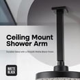 thumbnail image 6 of 10 Inch Straight Ceiling Mount Shower Arm with Flange, Square Shower Arm for Rain Showerhead, Black Finish, 6 of 7