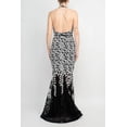 thumbnail image 3 of Alberto Makali Halter Neck Open Back Mermaid Godet Embroidered Mesh Dress-BLACK WHITE / 10, 3 of 4