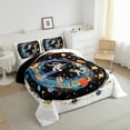 thumbnail image 4 of Surfer Astronaut Full Bedding Set,Universe Outer Space Planet Comforter Set Room Decor,Space Ship Rocket Quilt Bed Set Ocean Surfing Down Comforter 3Pcs, 4 of 6