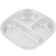 thumbnail image 2 of KAKOWELY Assiette Alimentaire Divisée en Acier Inoxydable pour Rangement Argent Réutilisable Durable Facile à Nettoyer 7 Pouces, 7.8"X7.8"X1.57 Pouces, 2 of 5