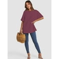 thumbnail image 4 of Women's Oversized T Shirts Short Sleeve Crewneck Summer Tops Casual Loose Basic Tee Shirts Trendy Clothes, 4 of 4